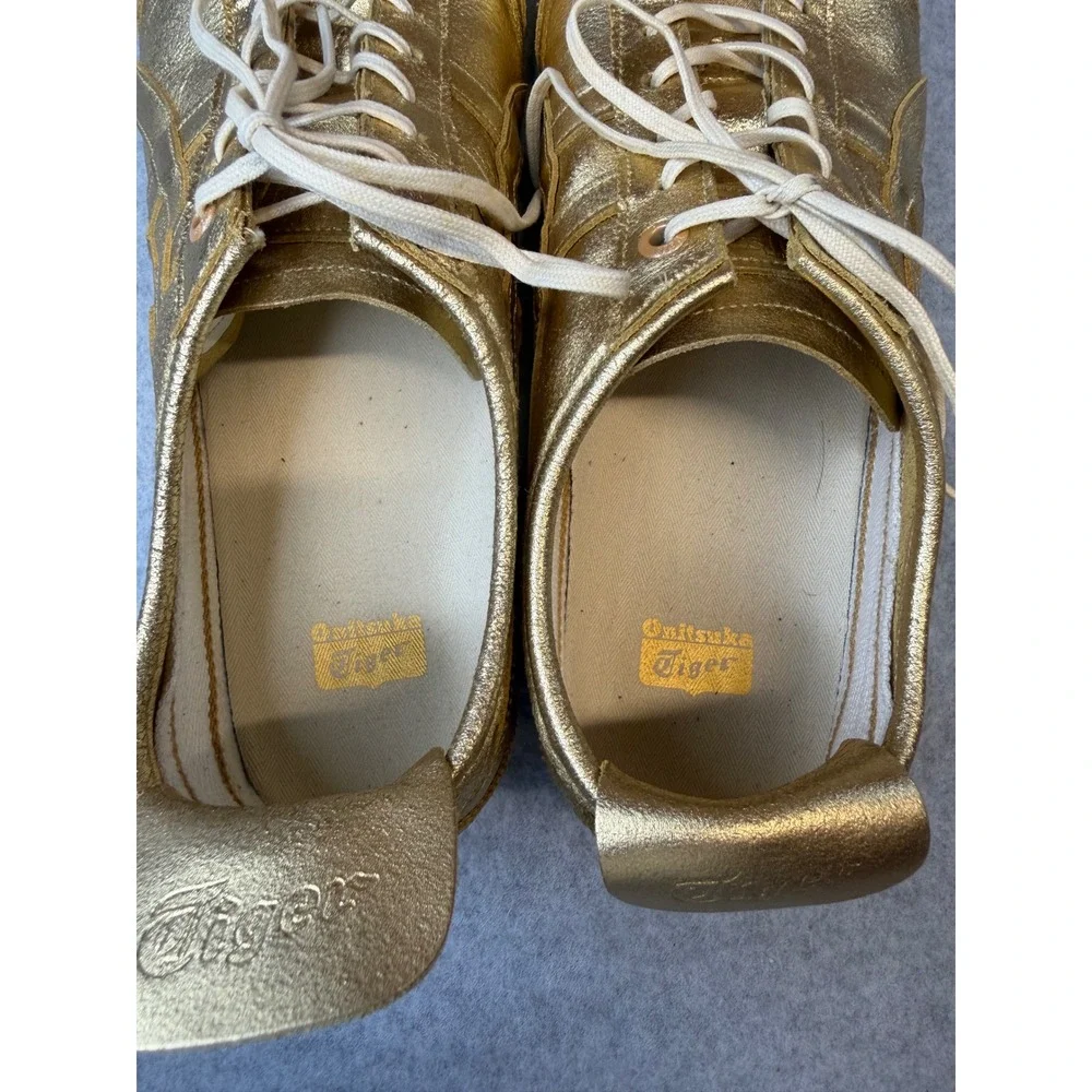 Onitsuka Tiger Mexico 66 Metallic Gold Low Top Sneakers Mens